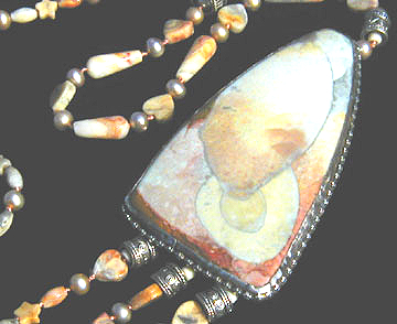 Detail of Avocado Cabochon Necklace