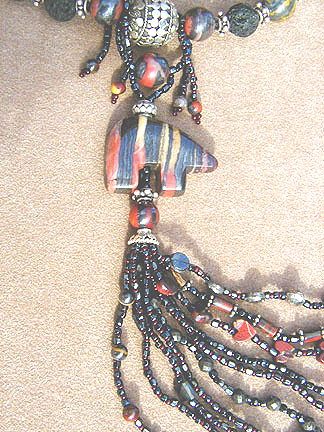 Detail of Tiger Iron Bear Necklace