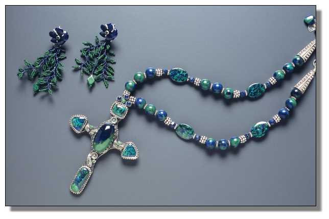 Azurite Cross Necklace