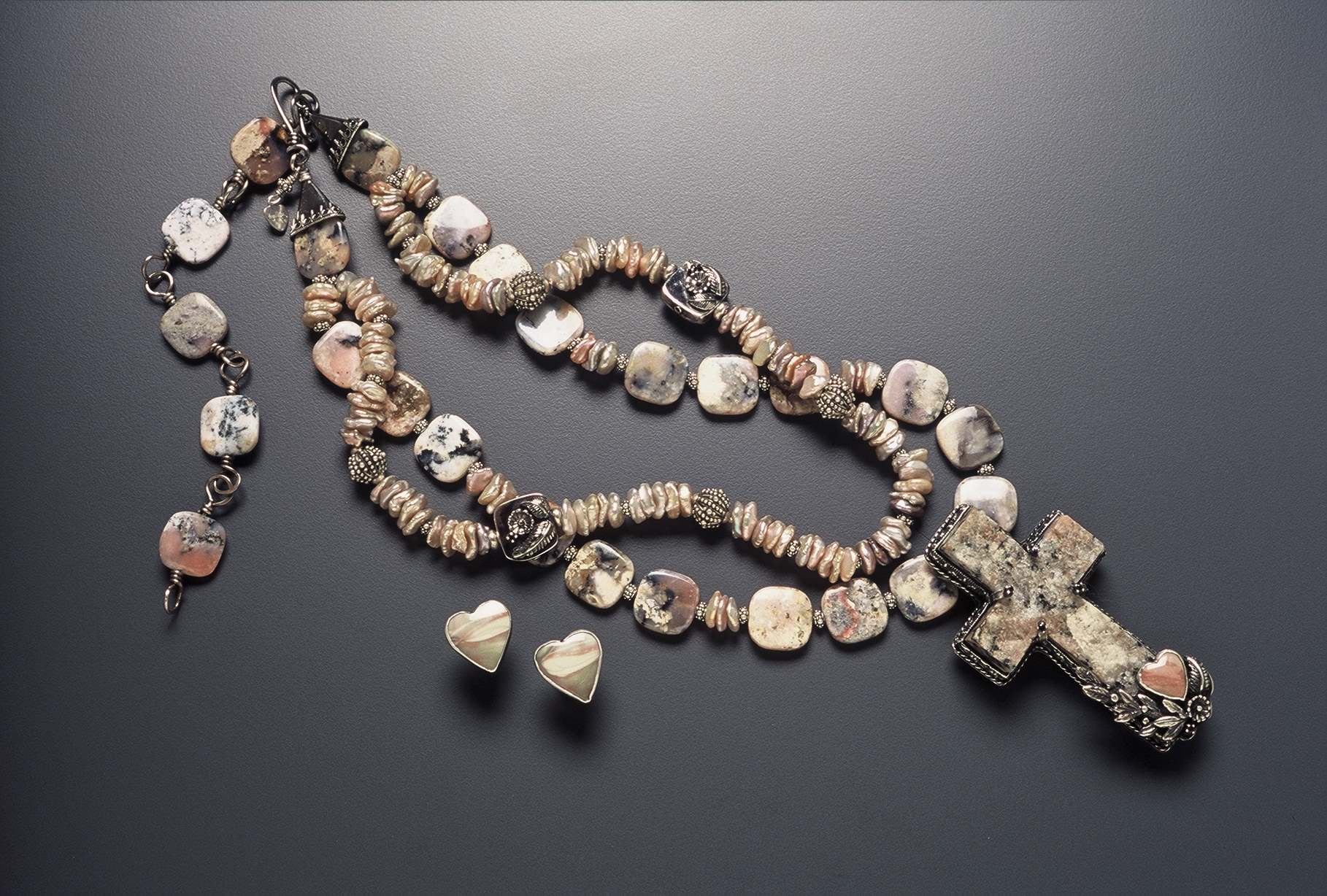 Detail of Granite Cross Necklace
