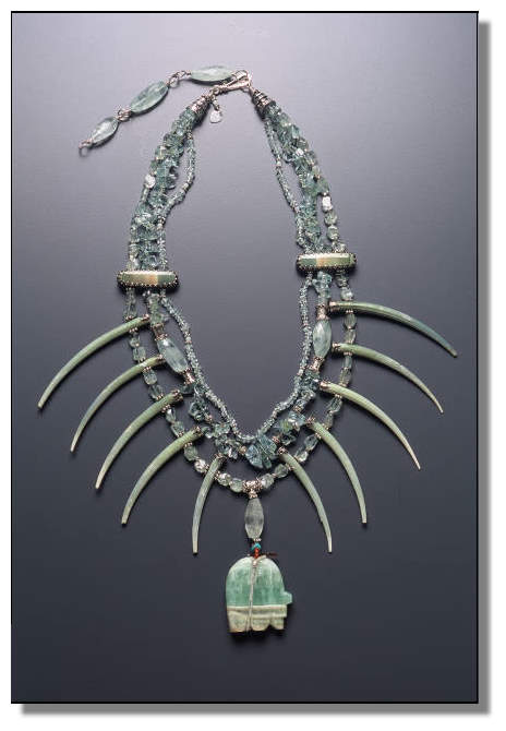 Amazonite Medicine Bear Necklace