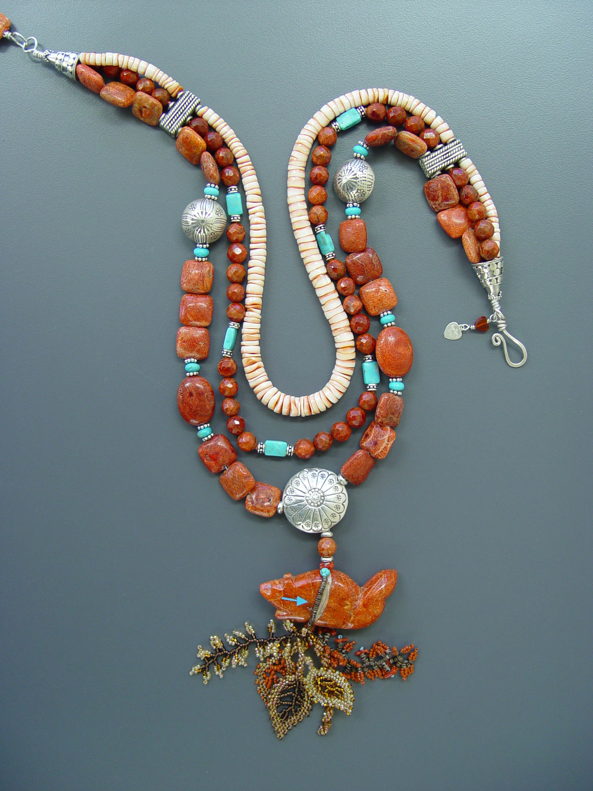 Detail of Red Squirrel Necklace
