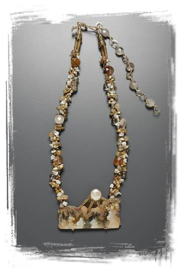 Moon Over Waves Necklace