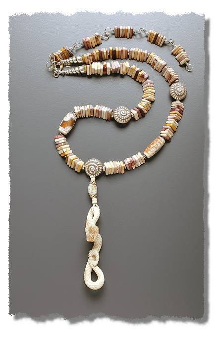 Fossil Ivory Rattlesnake Necklace
