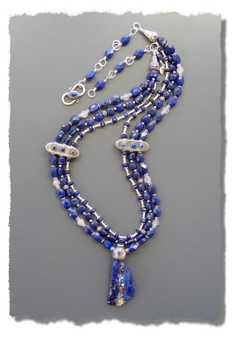 Lapis Corn Maiden Necklace