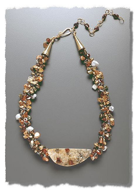 Spessartine Half Moon Necklace
