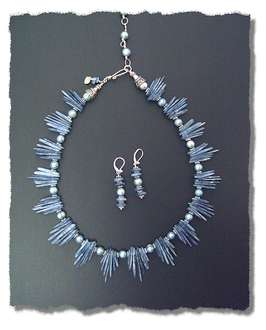 Blue Kyanite Necklace and Earrings