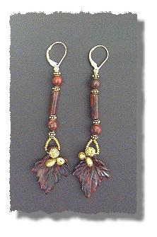 Mahogany Leaf Earrings