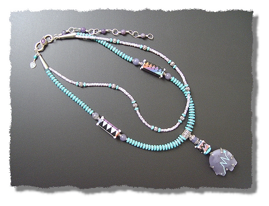 Purple Bear Necklace