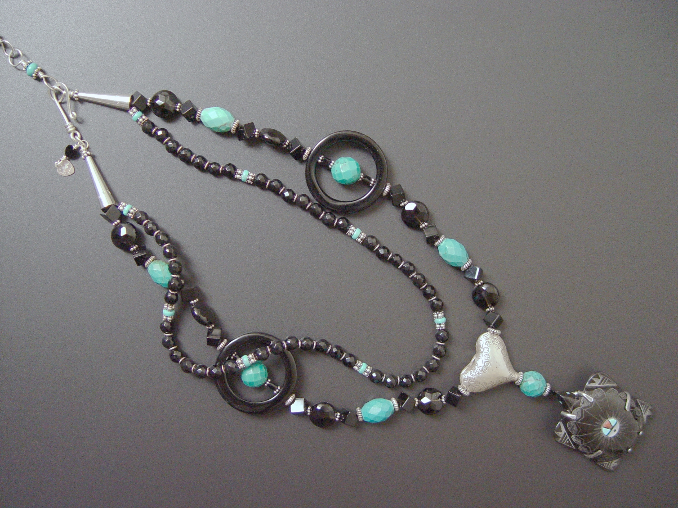 Detail of Sunface Turtle Necklace