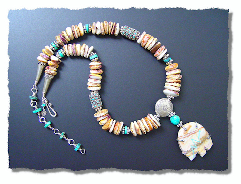 Travertine Medicine Bear Necklace