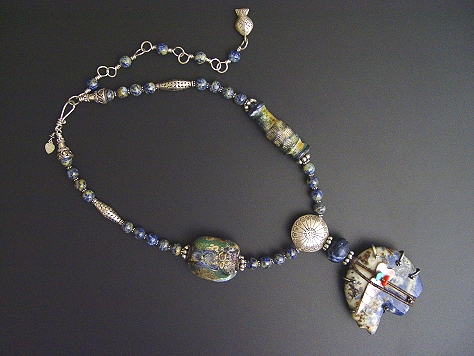 Denim Bear Necklace - Mary Hicklin Denim Bear Necklace
