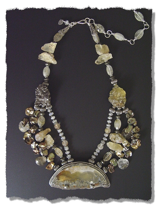 Jellyfish with Tektite Necklace - Mary Hicklin Jellyfish with Tektite Necklace
