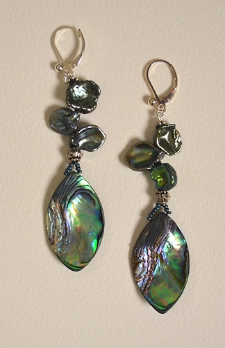Abalone Keshi Earrings