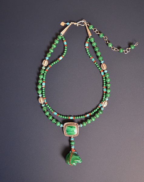 Malachite Bear Necklace - Mary Hicklin Malachite Bear Necklace