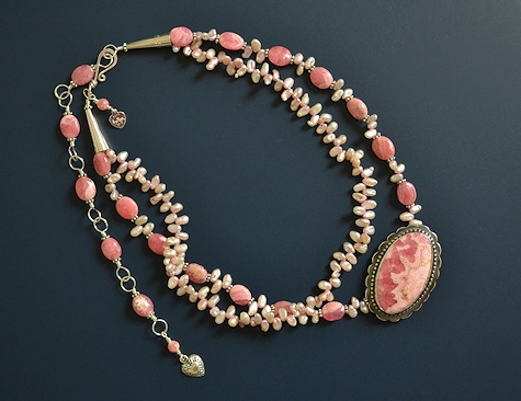 Ruffled Rhodochrosite Necklace - Mary Hicklin Ruffled Rhodochrosite Necklace