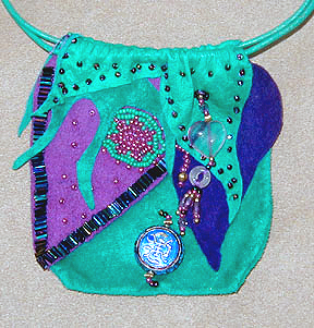 Suede Teal and Purple Bag