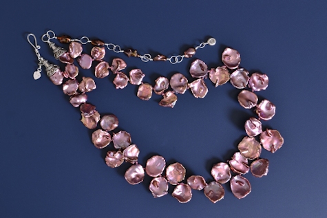 Coppery Mauve Pearls Necklace